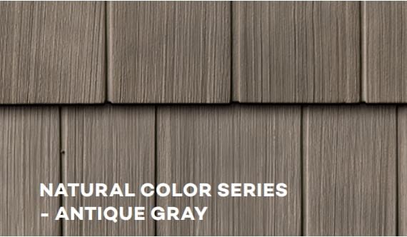 Heathered gray shake siding panels