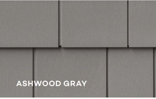 Ashwood gray shake siding panels.