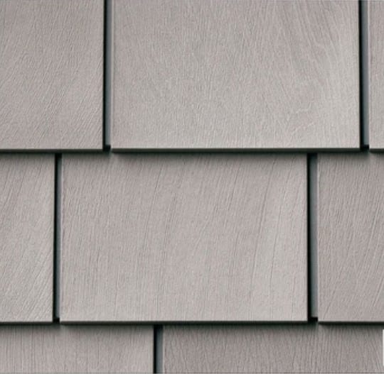 Light gray shake siding panels