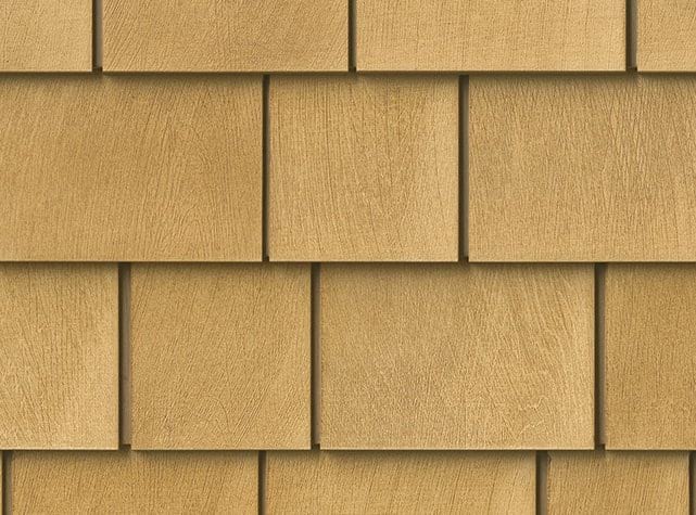 Tan Tando Beach House shake siding panels.