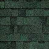 Green asphalt roofing shingles.