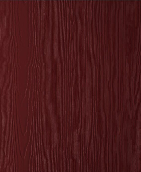 Red HardiePanel vertical siding panel.