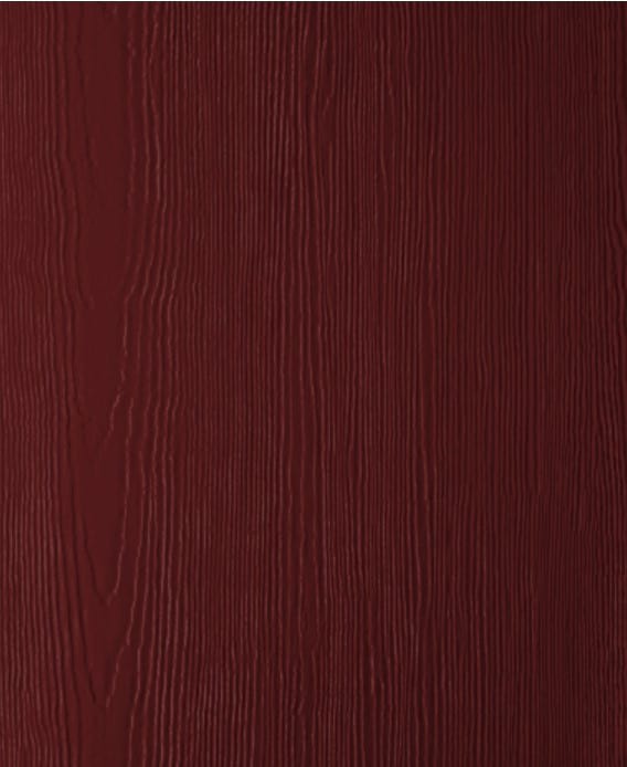 Red HardiePanel vertical siding panel.