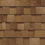 Tan asphalt roofing shingles.