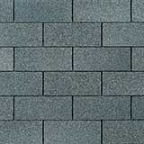 Gray asphalt roofing shingles.