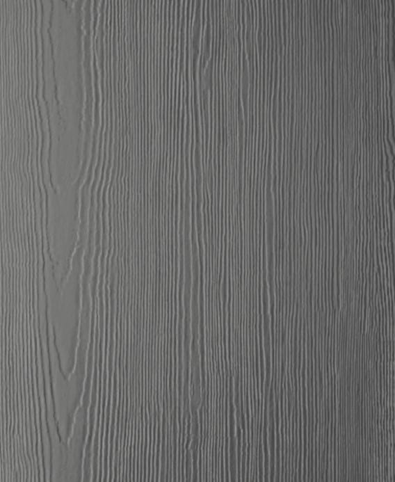 Slate gray HardiePanel vertical siding panel.