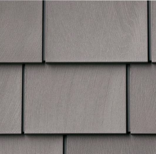 Gray shake siding panels