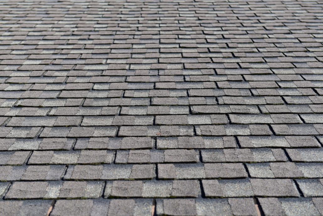 Worn Asphalt Roof Shingles Low Angle