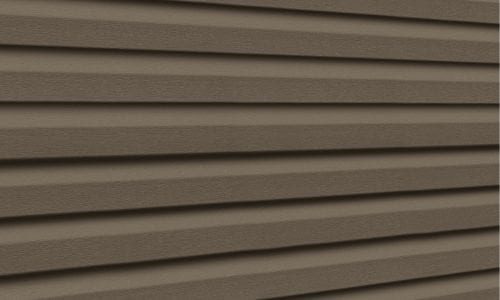 Dark brown Premium Pointe vinyl siding panels.