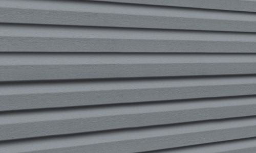Light gray Premium Pointe vinyl siding panels.
