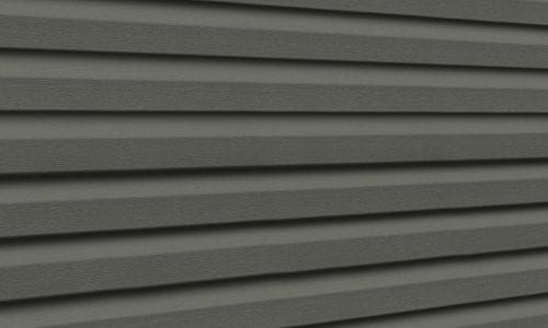 Dark gray Premium Pointe vinyl siding panels.