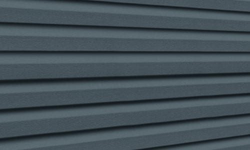 Gray Premium Pointe vinyl siding panels.