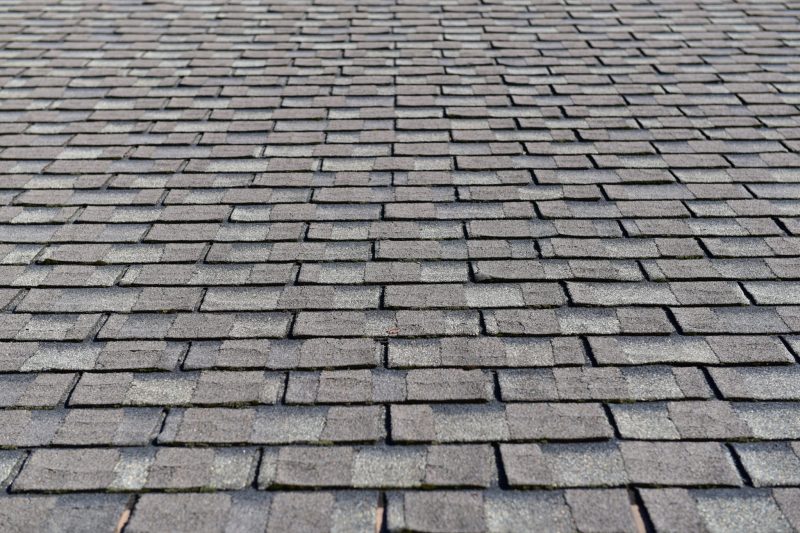 Worn Asphalt Roof Shingles Low Angle